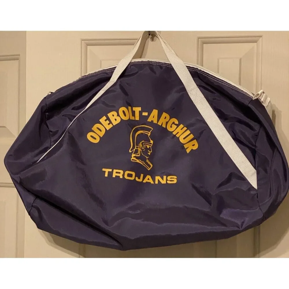 Vintage Odebolt-Arghur Trojans Duffle Sports Bag Purple Gold